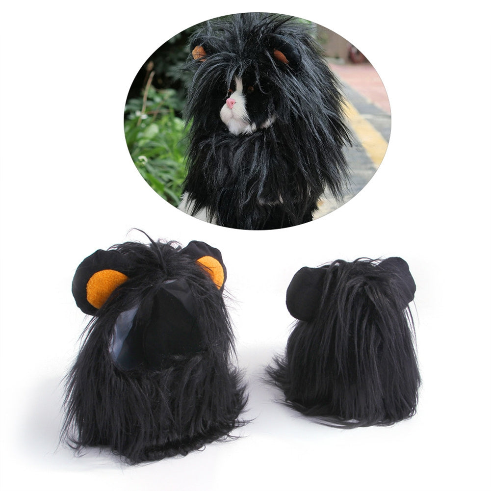 Polyester  Headgear Wig Hat Dog Cat Lion Shape Costume Pet Supplies L