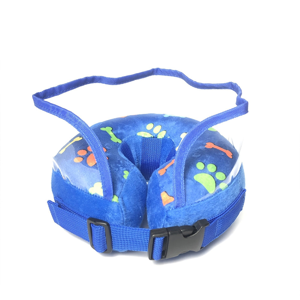 Pet Inflatable Cone Anti-bite Anti-lick Elizabethan Collars Protective Headgear For Stop Licking Biting Wounds blue XL