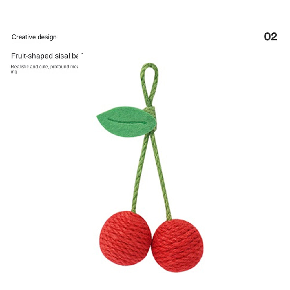 4.5cm Pet Cat Sisal Ball Simulation Fruit Shape Chew Toys Pet Supplies For Relieve Stress Anxiety Boredom grape