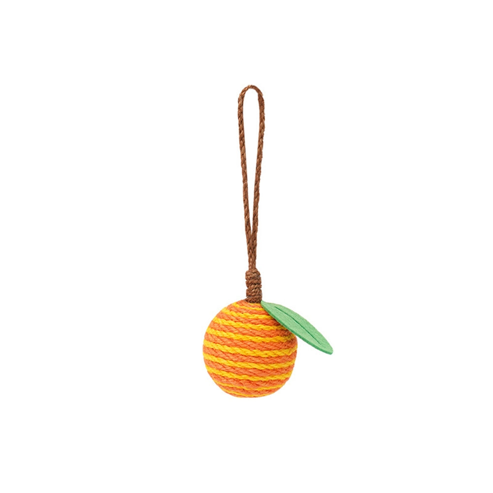 4.5cm Pet Cat Sisal Ball Simulation Fruit Shape Chew Toys Pet Supplies For Relieve Stress Anxiety Boredom orange