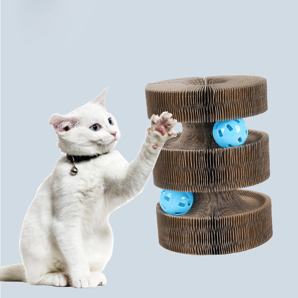 Pet Cat Scratching Board With Ball Grinding Claw Plate Playing Training Exercise Toys Pet Supplies Arch Bridge as shown