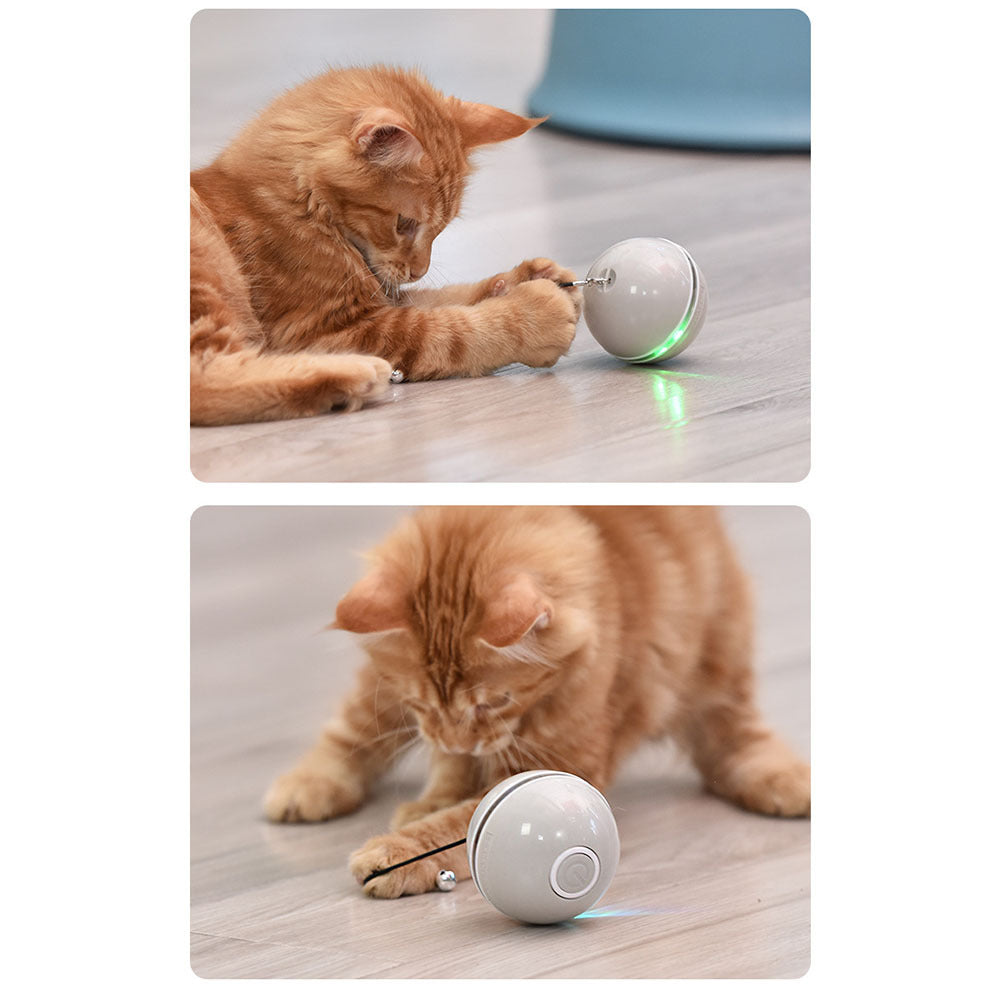 LED Teaser Ball with Replacement Head Electric Cat Toys for Pet gray