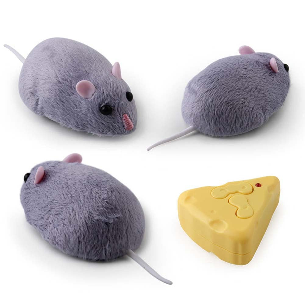 Wireless Remote Control Rat Toy Simulation Infrared Electronic Mouse Model for Cat Dog Scary Trick Toys Gray