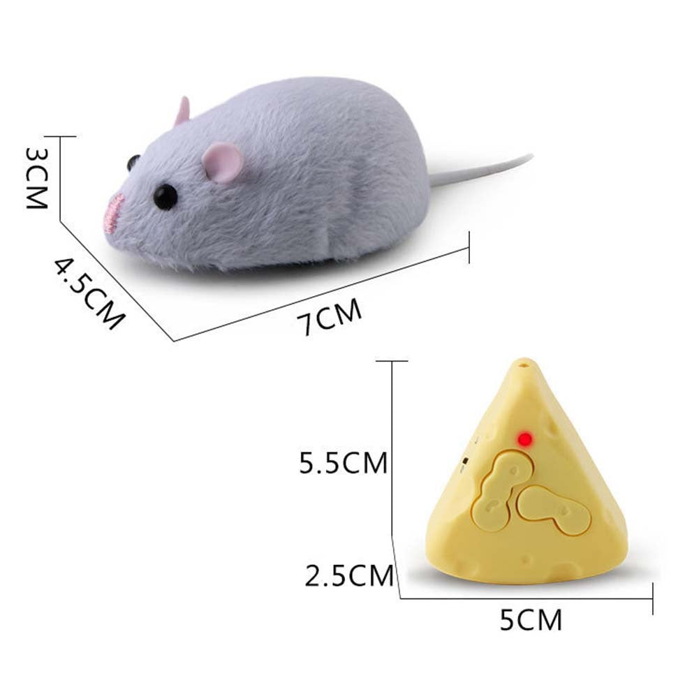 Wireless Remote Control Rat Toy Simulation Infrared Electronic Mouse Model for Cat Dog Scary Trick Toys Gray