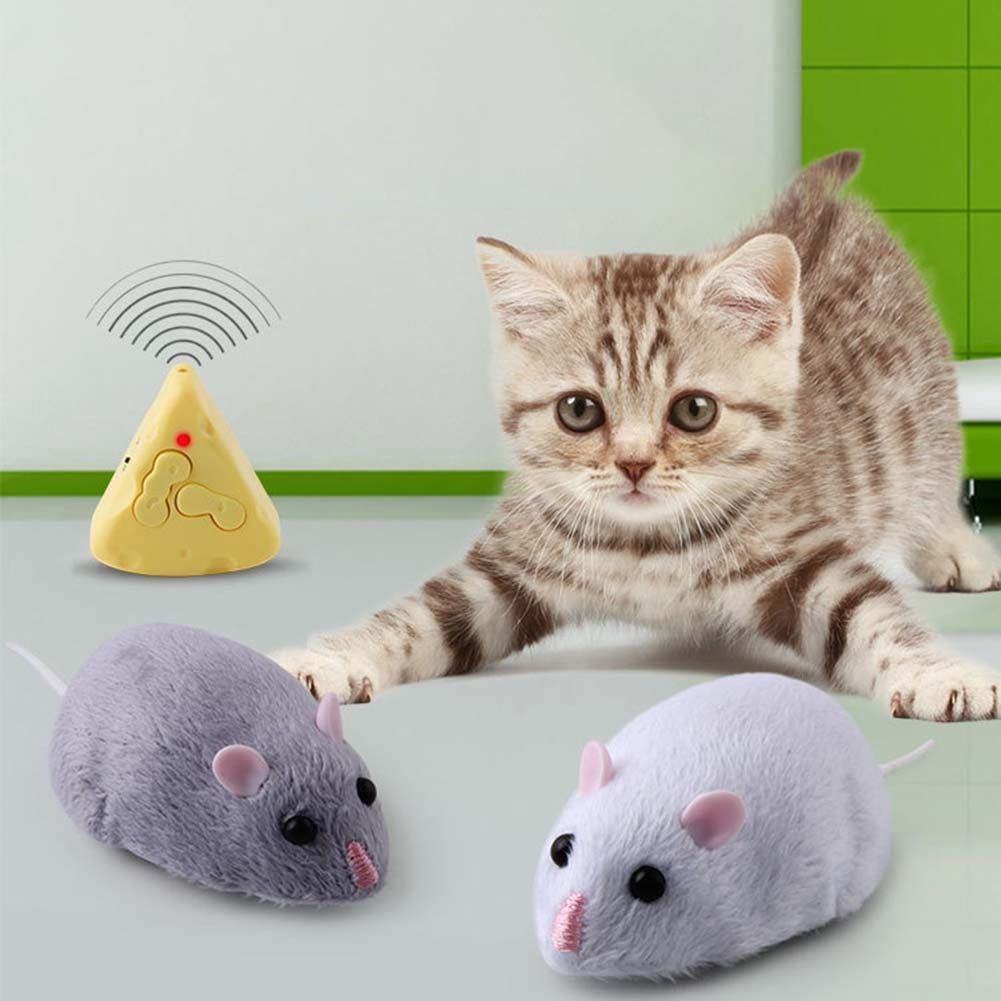 Wireless Remote Control Rat Toy Simulation Infrared Electronic Mouse Model for Cat Dog Scary Trick Toys Gray