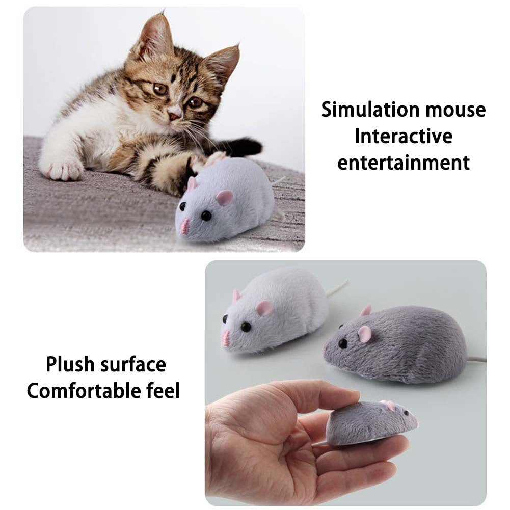 Wireless Remote Control Rat Toy Simulation Infrared Electronic Mouse Model for Cat Dog Scary Trick Toys Gray