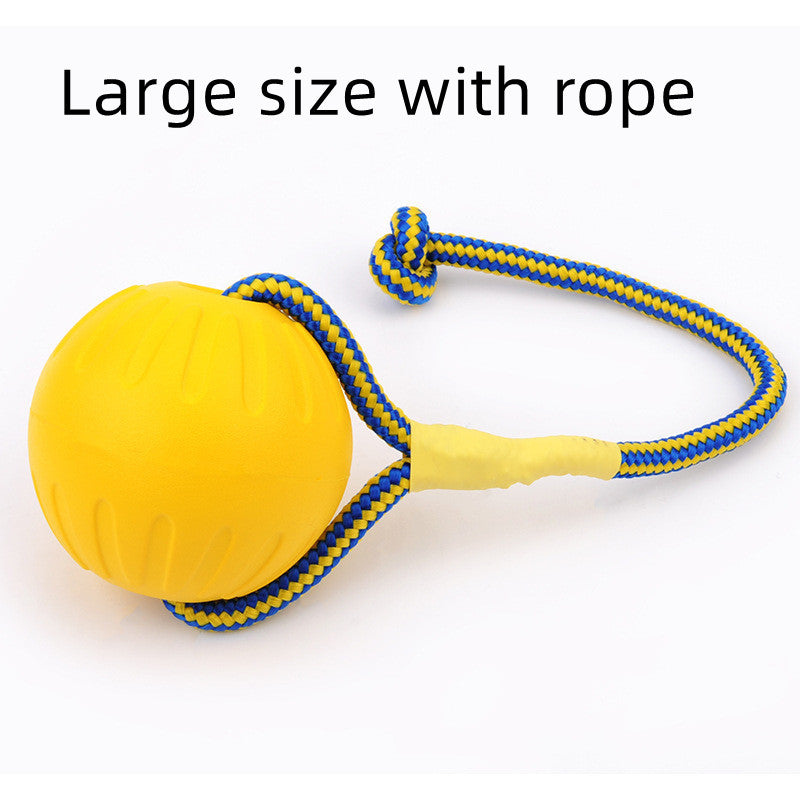 style: Large with rope - EVA Floating Pet Dog Training  Ball Puppy Bite Resistant Ball With Rope Pet Training Ball Chew Toys For Pet Supplies