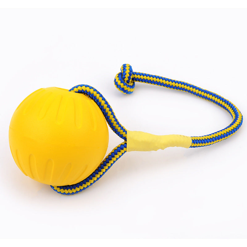 style: Large with rope - EVA Floating Pet Dog Training  Ball Puppy Bite Resistant Ball With Rope Pet Training Ball Chew Toys For Pet Supplies